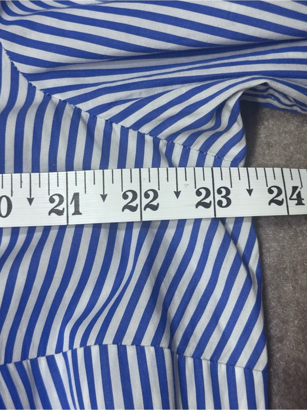 Lauren Ralph Lauren Coastal Striped Cotton Shirt Dress Ruffle Sleeve Size 14W - Picture 9 of 10